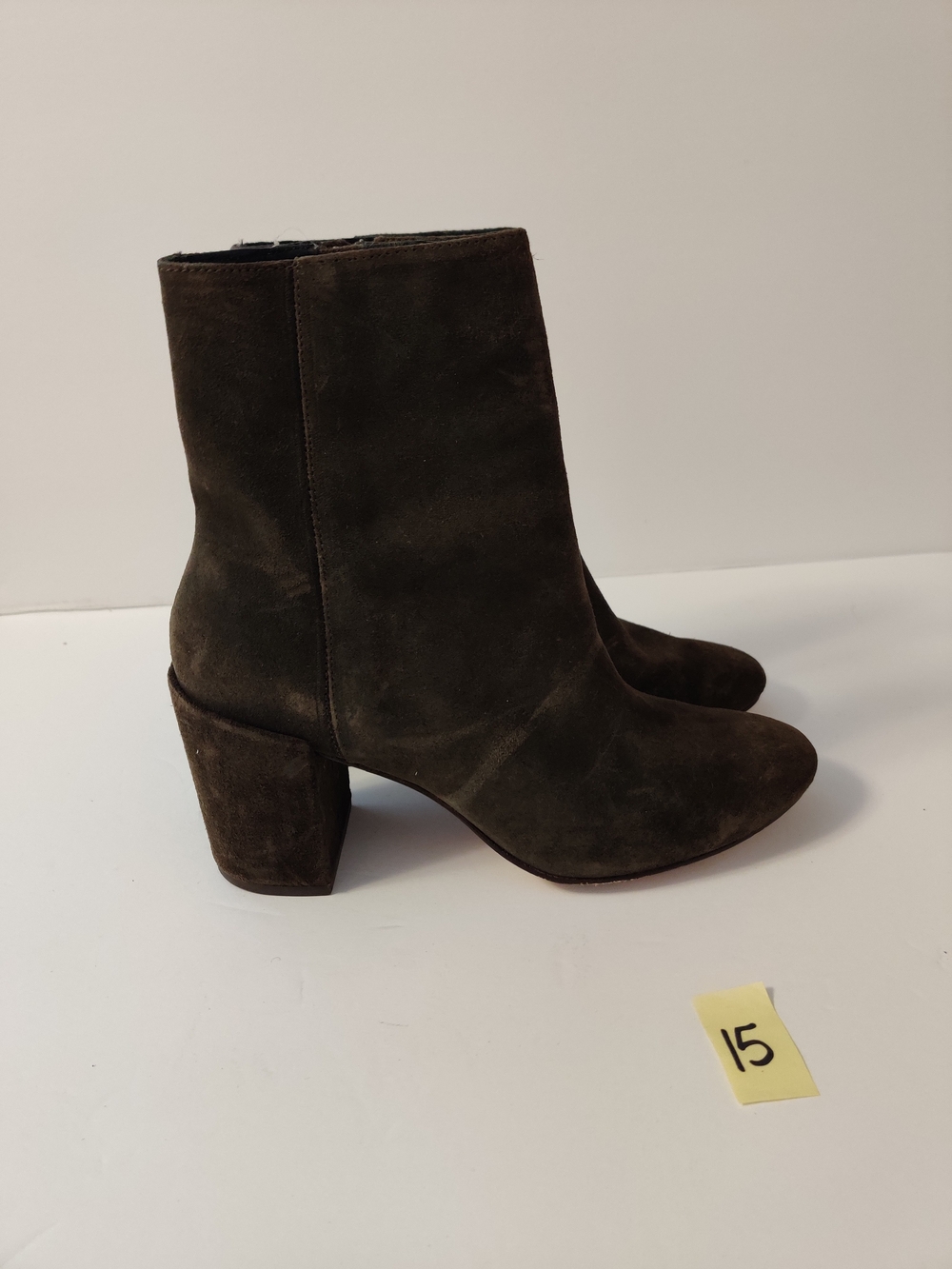 Thursday Handmade Dark Brown Suede Ankle Boots - Classic Block Heel 8